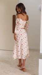 Caroline Midi Skirt - Rosie Print