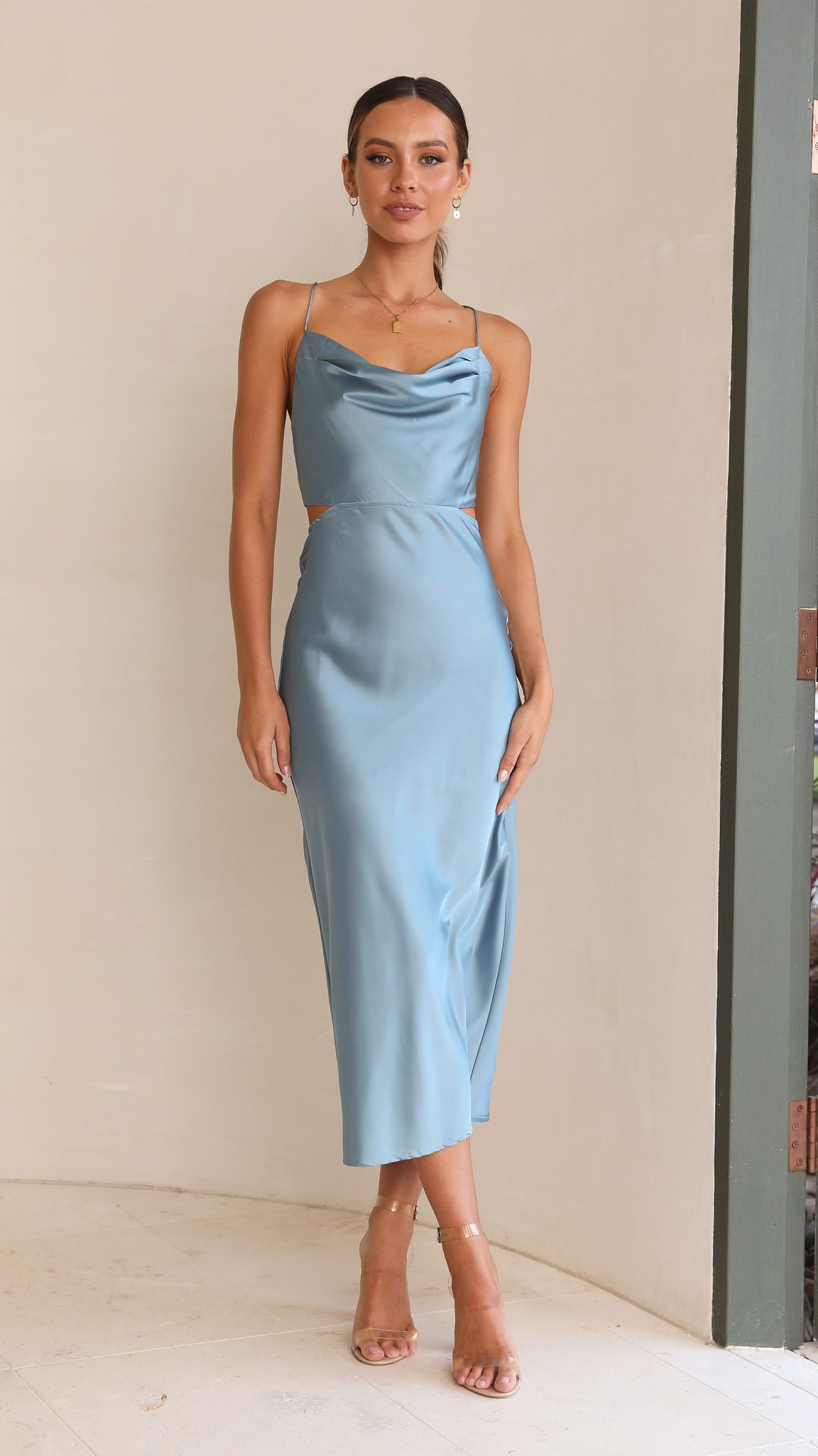 Charis Slip Dress - Slate