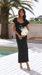 Carmen Midi Dress - Black