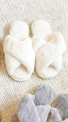 Jessica Fluffy Slippers - White