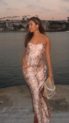 Kahoni Maxi Dress - Beige Floral