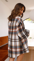 Mirandah Shirt Dress - Chocolate Check