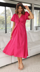 Blaire Midi Dress - Hot Pink