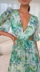 Marianne Maxi Dress - Green Floral