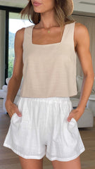 Charlie Crop Top - Natural