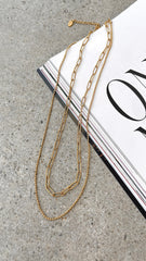 Dani Chain Necklace Set - Gold
