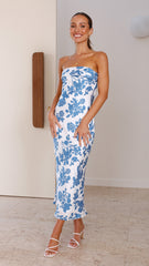 Rosa Maxi Dress - Blue Floral