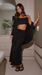 Whitney Maxi Skirt - Black Cupro