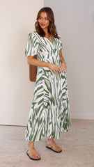 Grace Maxi Dress - Green Floral
