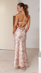 Kahoni Maxi Dress - Beige Floral