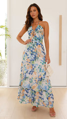 Majella Maxi Dress - Blue Floral