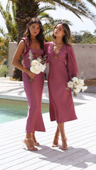 Carmen Midi Dress - Plum