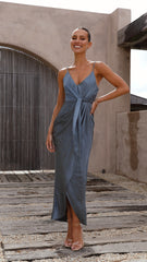 Tyra Maxi Dress - Slate Blue