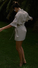 Milani Kimono Dress - Chocolate Geo