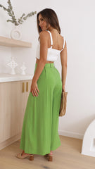 Jacoba Wide Leg Pants - Green