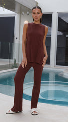 Megan Knit Pants - Chocolate