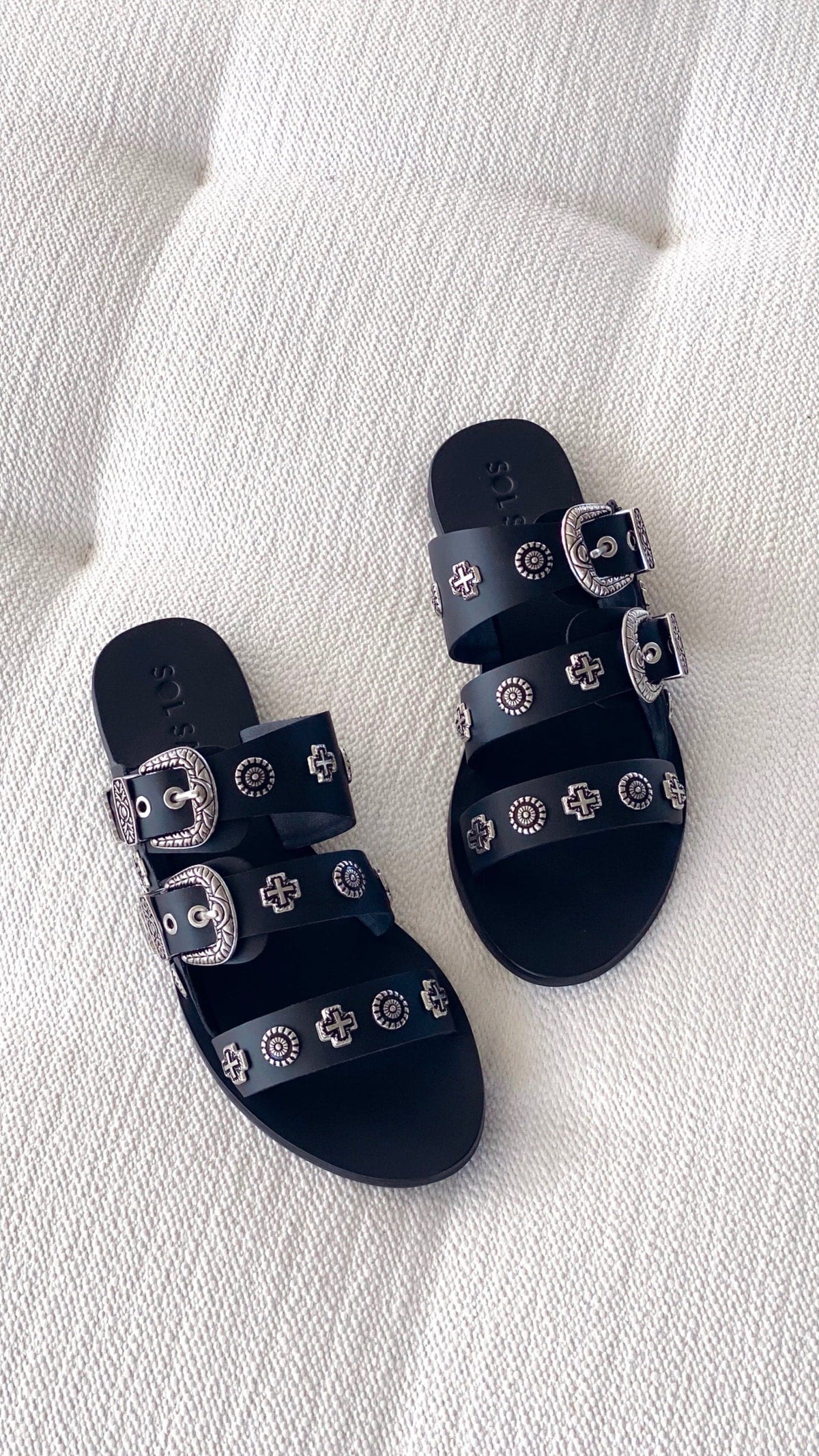 Sol Sana Eastwood Slide - Black Silver