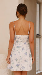 Bree Mini Dress - Blue Floral