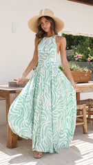 Endless Summer Maxi Dress - Matcha Print