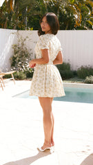 Kalani Mini Dress - Yellow Floral