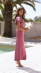 Carmen Midi Dress - Plum