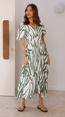 Grace Maxi Dress - Green Floral