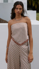 Milani Scarf Top - Chocolate Geo