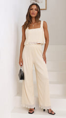 Tyla Top and Pants Set - Bone