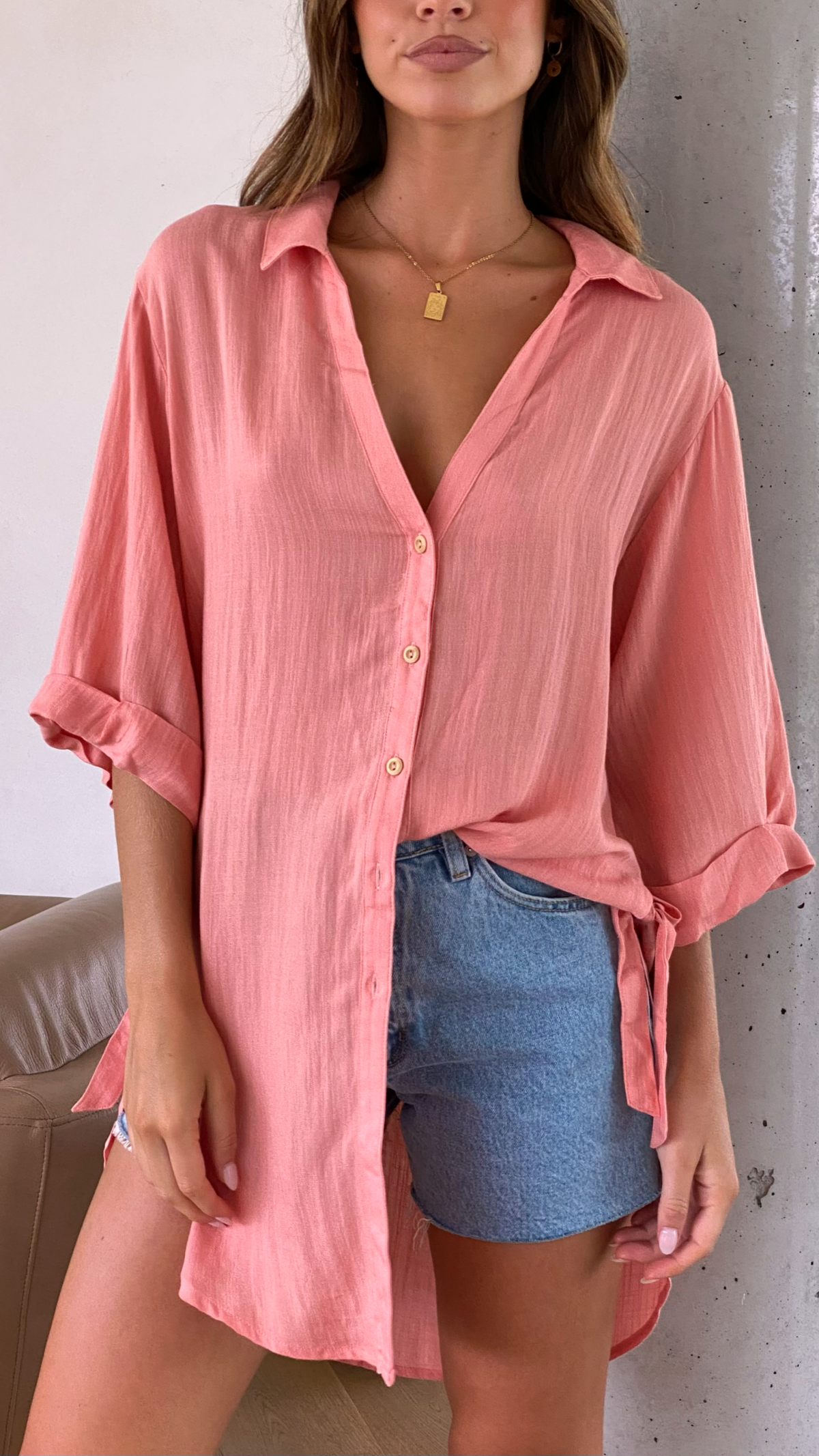 Vesper Long Sleeve Top - Coral