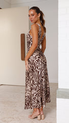 Taylan Midi Dress - Brown