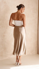 Carmelia Maxi Dress - White/Gold