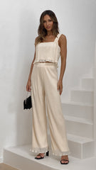 Tyla Top and Pants Set - Bone