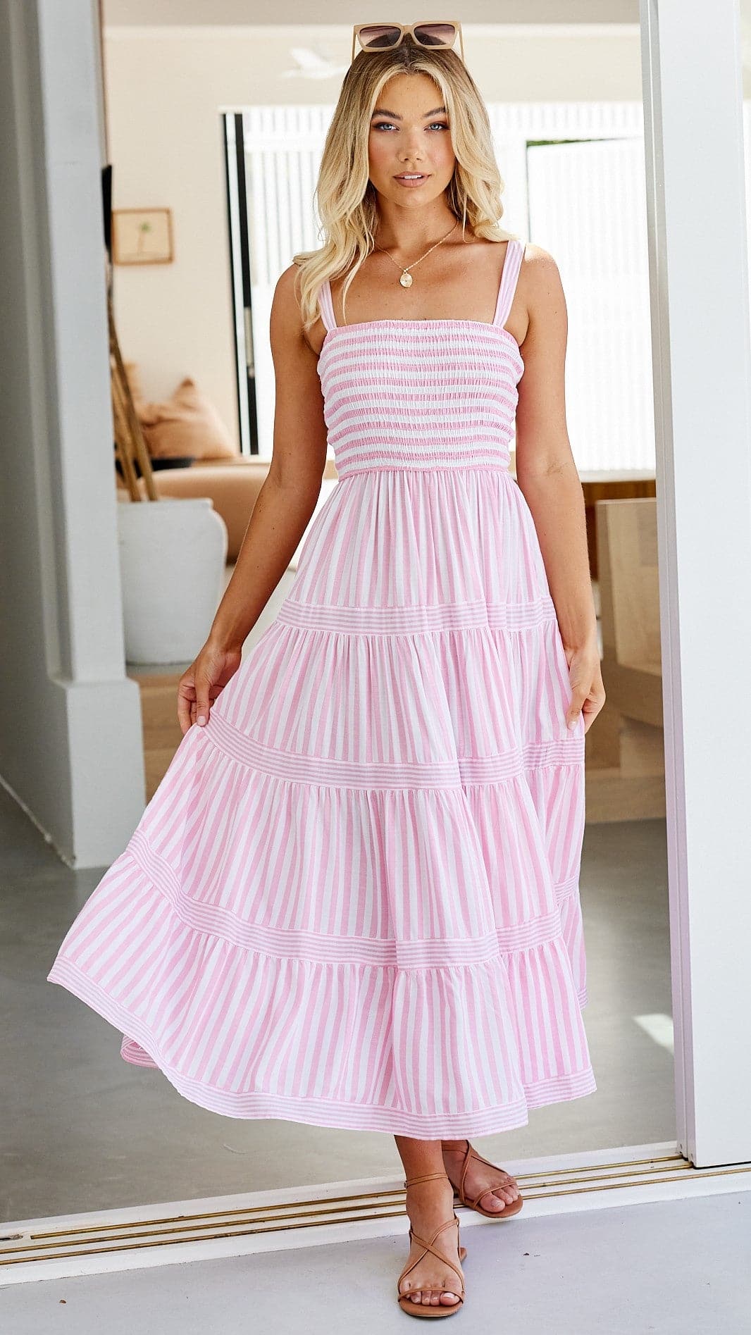 Joslin Maxi Dress - Pink Stripe