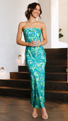 Miya Maxi Dress - Green Floral