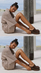 Milani Kimono Dress - Chocolate Geo