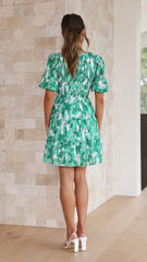 Marcy Mini Dress - Green Multi