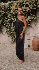Heidi One Shoulder Maxi Dress - Black