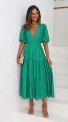 Erin Midi Dress - Emerald