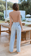 Jennifer Long Sleeve Knit Top - Nude