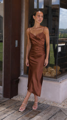 Monte Midi Dress - Brown