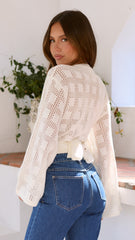 Payton Knit Top - White