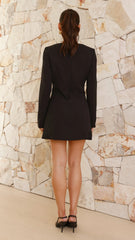Madelaine Long Sleeve Mini Dress - Black