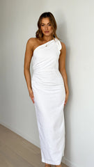 Nahilla One Shoulder Maxi Dress - White