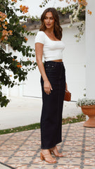 Rennie Denim Maxi Skirt - Navy