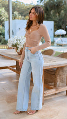 Jennifer Long Sleeve Knit Top - Nude