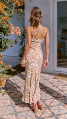 Maxeen Midi Dress - Orange Floral