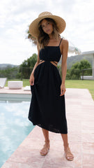 Sachi Midi Dress - Black
