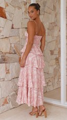 Jadey Maxi Dress - Peach Floral