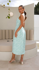 Babette Midi Dress - Green Floral