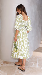 Dulce Midi Dress - Lighthouse Print